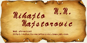 Mihajlo Majstorović vizit kartica